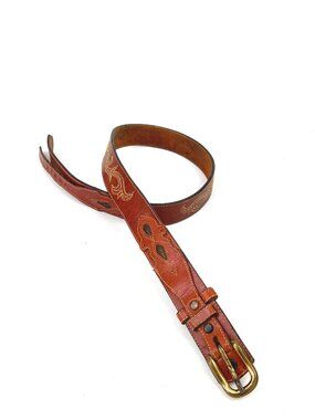 Vintage Larry Mahan Western Cowboy Leather Handmade Belt USA Sz 34